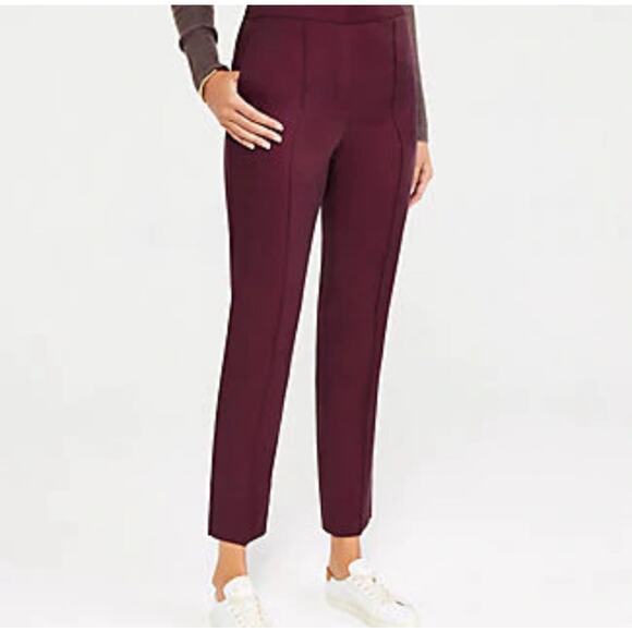 Ann Taylor Pull-on Dress Ankle Pant in Burgundy SZ XL - Picture 1 of 7